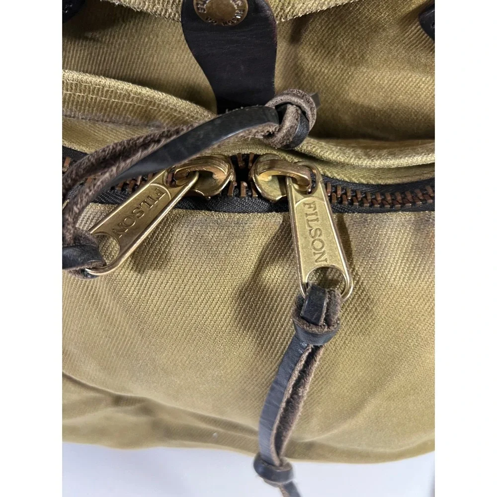 Filson 258 Rugged Twill Padded Briefcase Computer Bag Canvas Leather OtterGreen